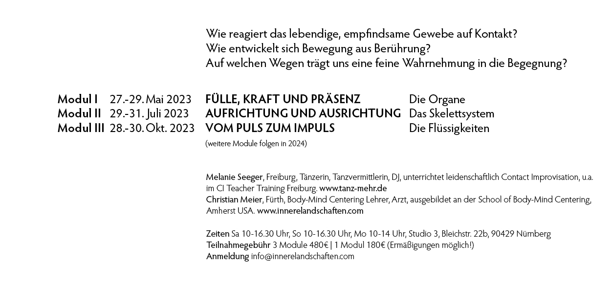 BMC und Contact Improvisation